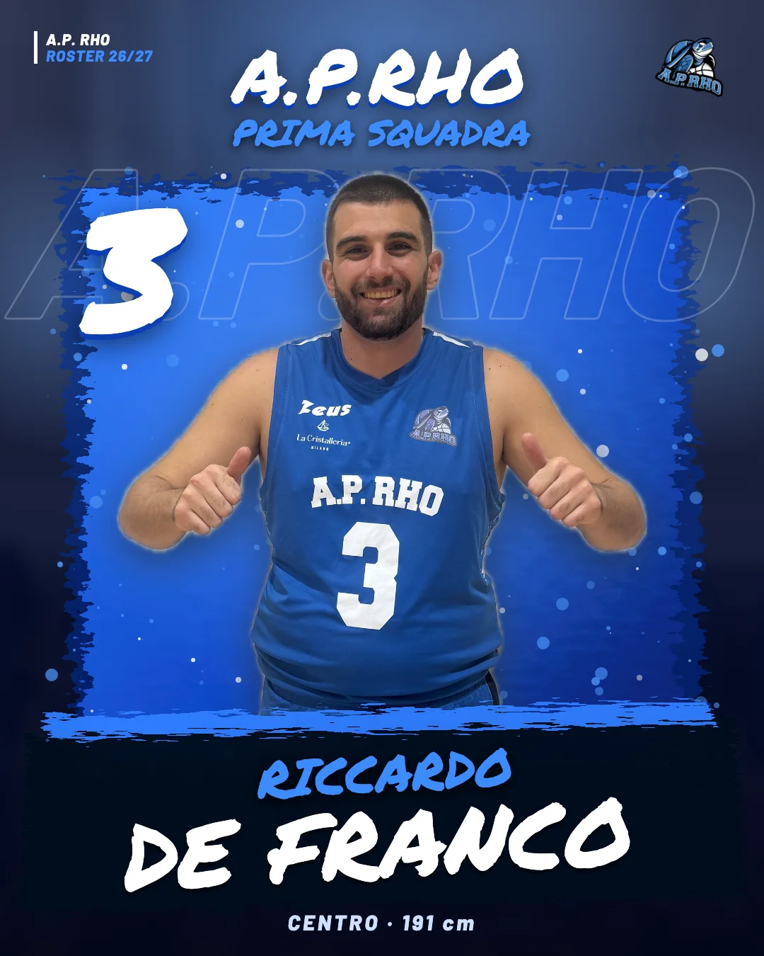 Riccardo De Franco, numero 3, Centro - A.P. Rho