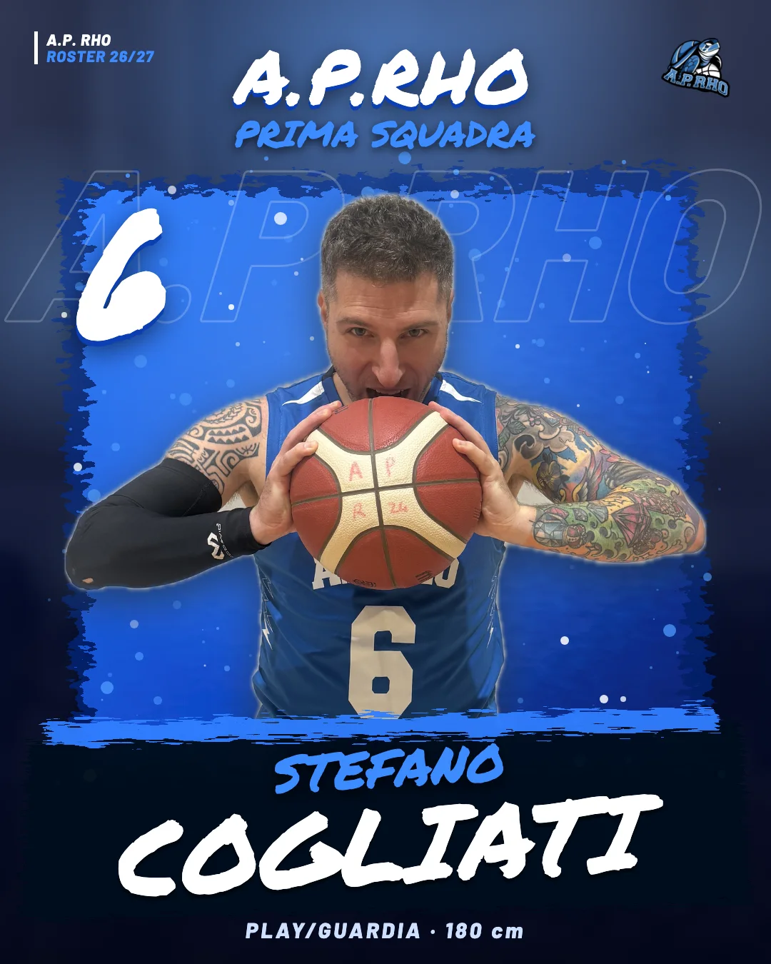 Stefano Cogliati, numero 6, Play/Guardia - A.P. Rho