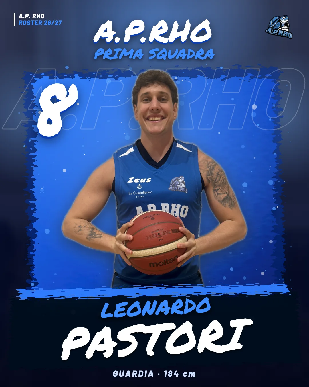 Leonardo Pastori, numero 8, Guardia - A.P. Rho