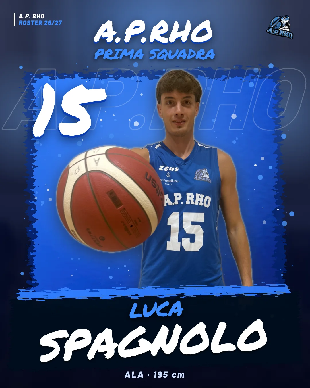 Luca Spagnolo, numero 15, Ala - A.P. Rho